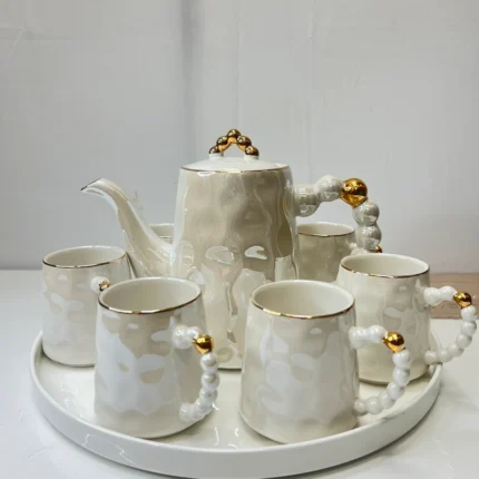 Luxury Pearl White Teapot Set
