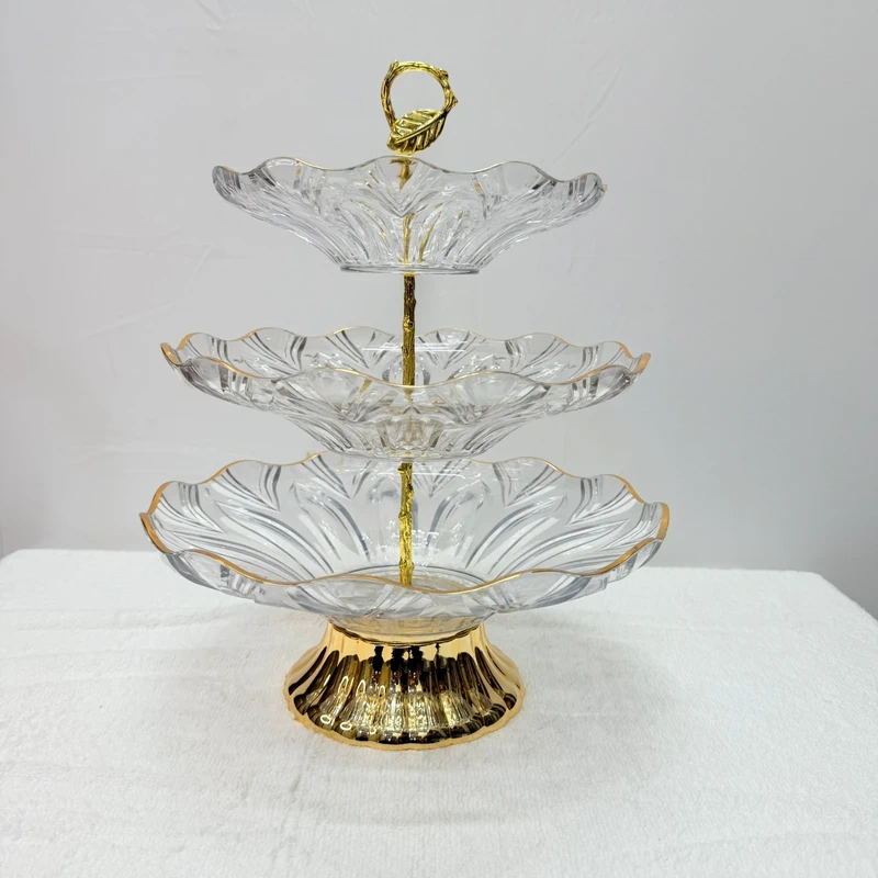 9 3-Tier Floral Serving Stand