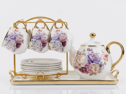 15Pc Floral Porcelain Tea Set