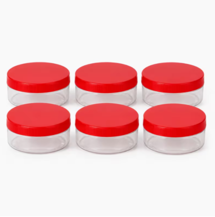 6PCS Mini Clear Plastic Storage Jars