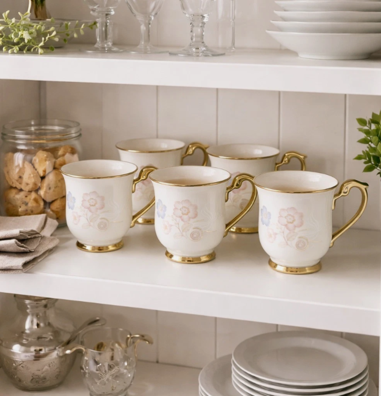 Floral Ceramic Tea Cup Set