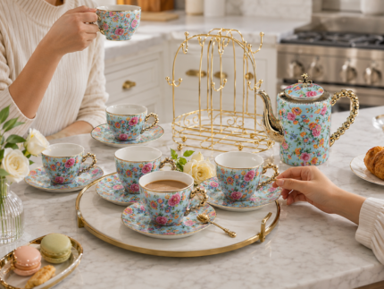 Luxury Floral Tea Set
