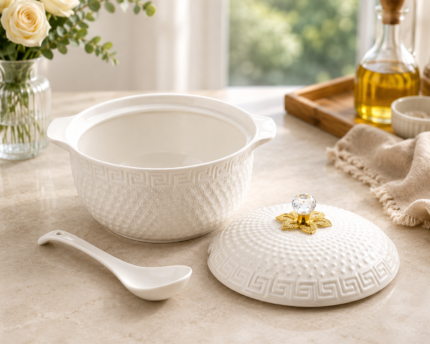 White Ceramic Serving Bowl