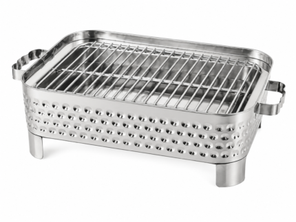Silver Tabletop Charcoal BBQ Grill Angithi