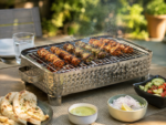 Silver Tabletop Charcoal BBQ Grill Angithi
