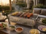 Silver Tabletop Charcoal BBQ Grill Angithi