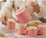 Pink Ceramic Tea Set