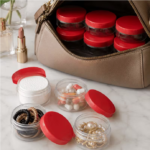 6PCS Mini Clear Plastic Storage Jars