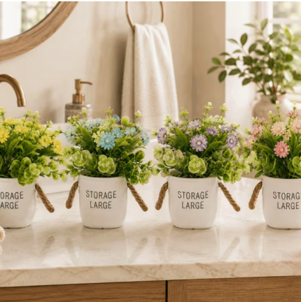 Artificial Flower Plant Pots Set
