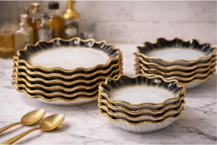 Luxury Black Gold Dinnerware Set