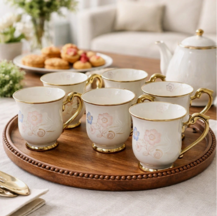 Floral Ceramic Tea Cup Set
