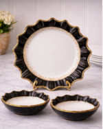 Luxury Black Gold Dinnerware Set