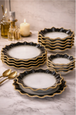 Luxury Black Gold Dinnerware Set