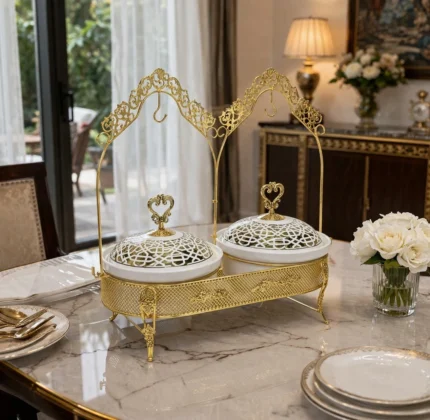 Double Chafing Dish Set Gold