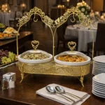 Double Chafing Dish Set Gold