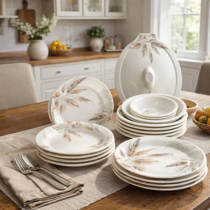 27PCS Melamine Dinnerware Set