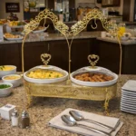 Double Chafing Dish Set Gold