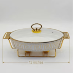 Oval Ceramic Chafing Dish