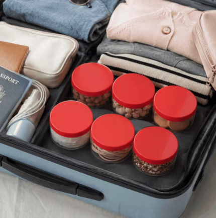 6PCS Mini Clear Plastic Storage Jars