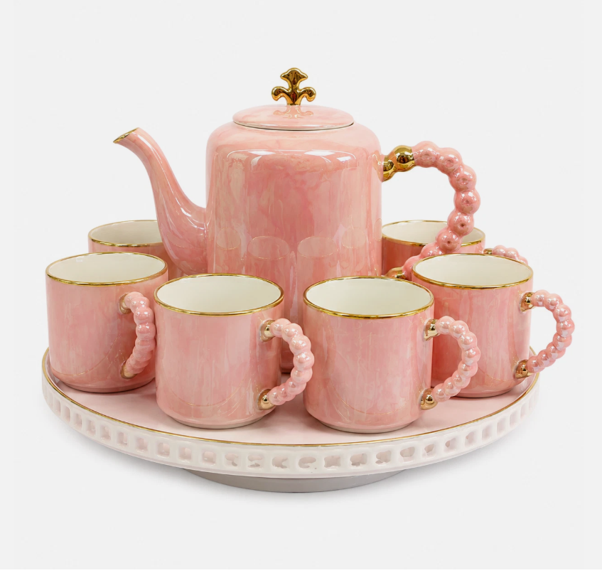 scc Pink Ceramic Tea Set