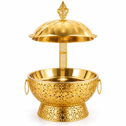 Luxury Gold Chafing Dish Stainless Steel Buffet Food Warmer – Elegant Serving Tray for Catering & Events