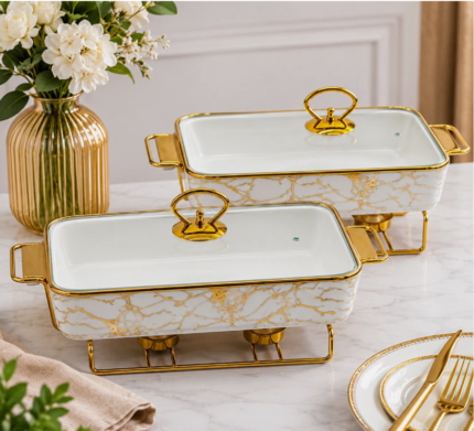 Ceramic Chafing Dish Set