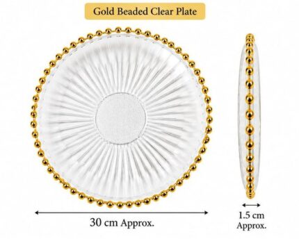 Gold Beaded Clear Acrylic Plates