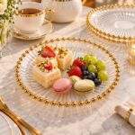 Gold Beaded Clear Acrylic Plates