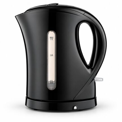 Electric Kettle 1.7L 2200W – Fast Boiling Cordless Water Boiler with Auto Shut-Off, Boil-Dry Protection, Water Level Indicator & 360° Rotating Base – Black